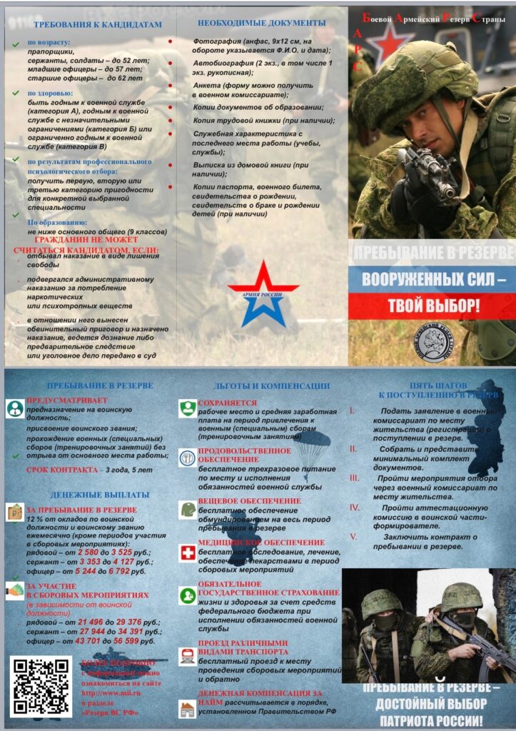 Пребывание в резерве вооруженных сил — твой выбор!